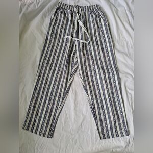 Striped Women's Pants - Black and White